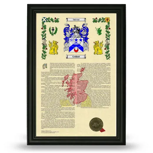 Crokart Armorial History Framed - Black