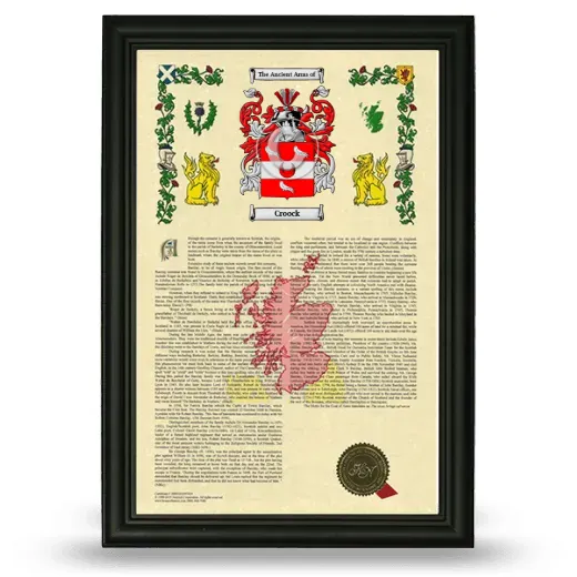 Croock Armorial History Framed - Black