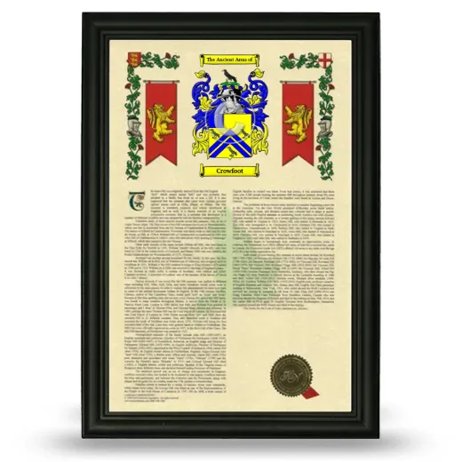 Crowfoot Armorial History Framed - Black