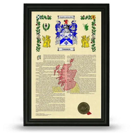 Crummyn Armorial History Framed - Black