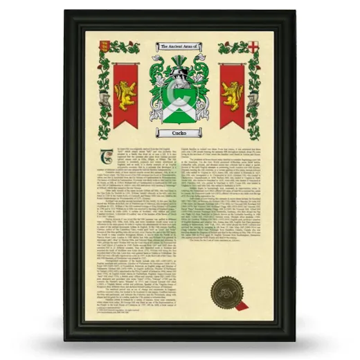 Cucko Armorial History Framed - Black