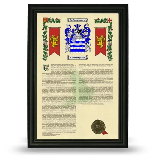 Cummerpatch Armorial History Framed - Black
