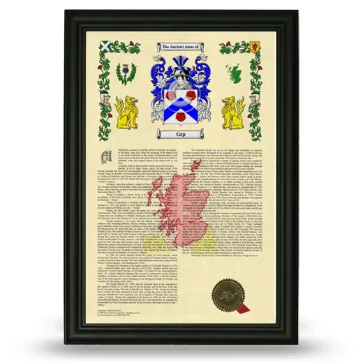 Cup Armorial History Framed - Black