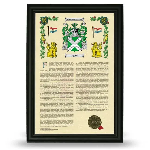 Cuppers Armorial History Framed - Black