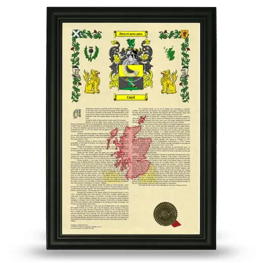 Curd Armorial History Framed - Black
