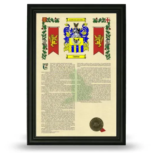 Curtey Armorial History Framed - Black
