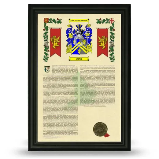 Curtle Armorial History Framed - Black