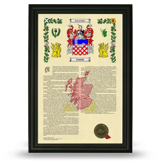 Curwin Armorial History Framed - Black