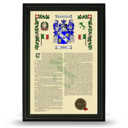 D'bucci Armorial History Framed - Black