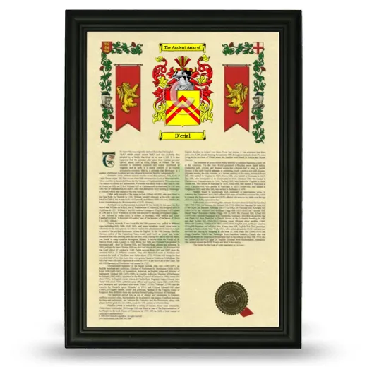 D'crial Armorial History Framed - Black
