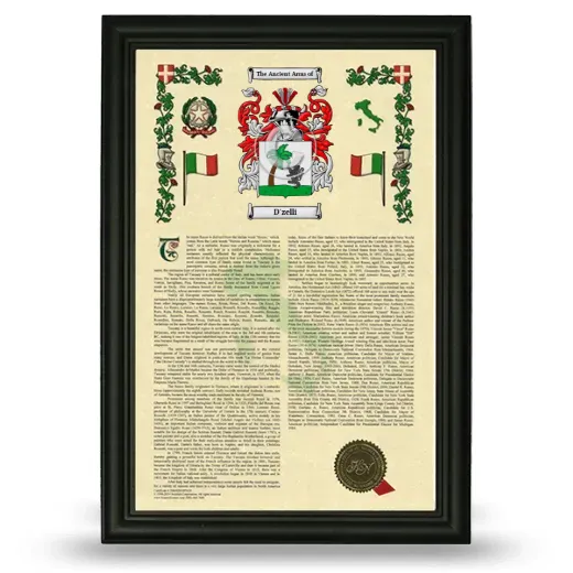 D'zelli Armorial History Framed - Black