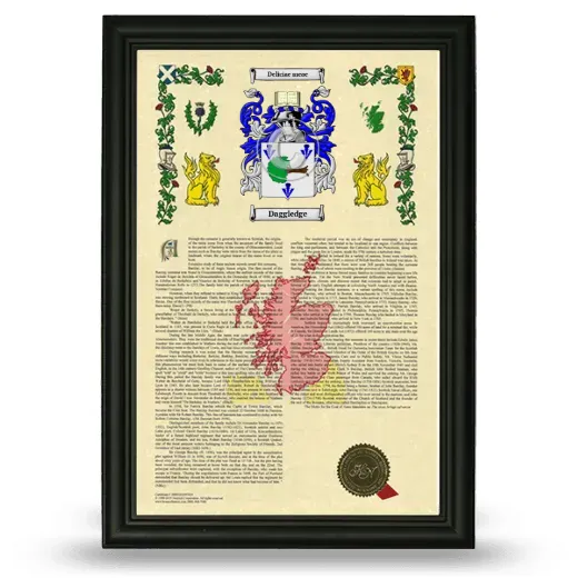 Daggledge Armorial History Framed - Black