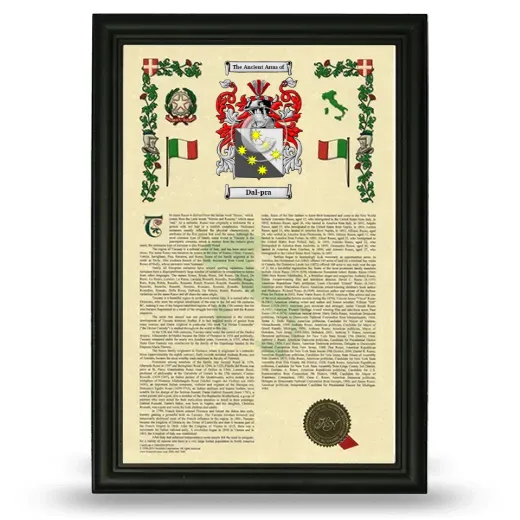 Dal-pra Armorial History Framed - Black