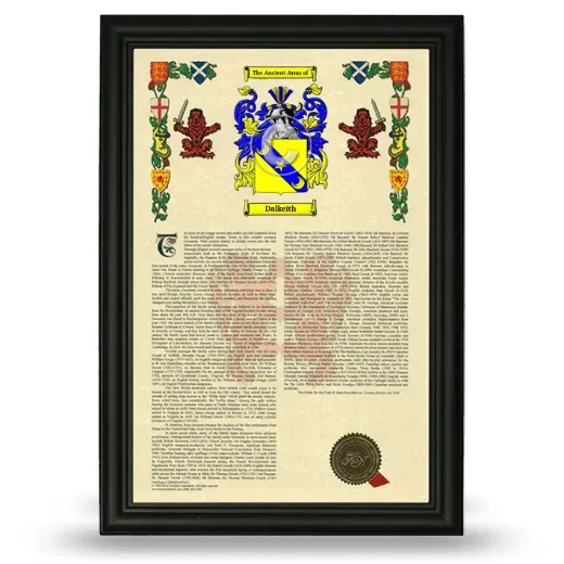 Dalkeith Armorial History Framed - Black