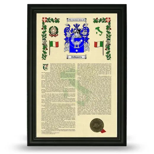 Dallaporta Armorial History Framed - Black