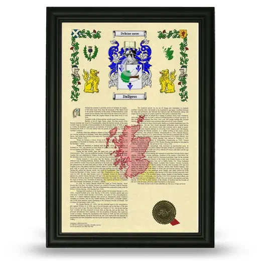 Dallgess Armorial History Framed - Black