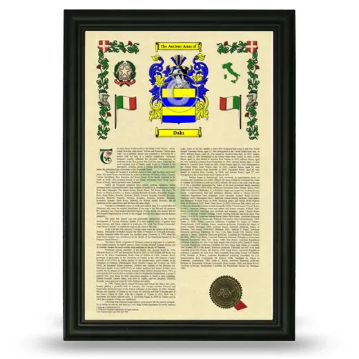 Dalu Armorial History Framed - Black