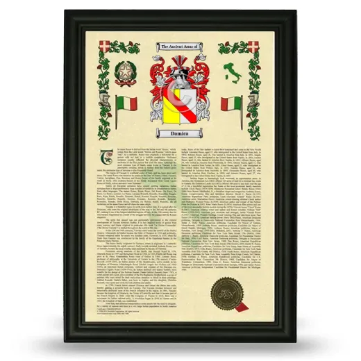 Damica Armorial History Framed - Black