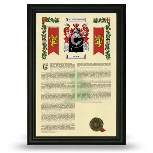 Damm Armorial History Framed - Black