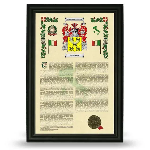Dandrade Armorial History Framed - Black