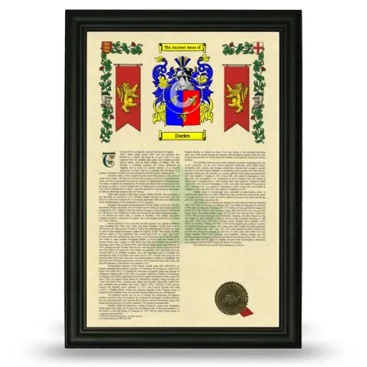 Daries Armorial History Framed - Black