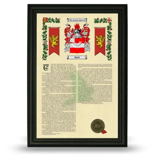 Dartt Armorial History Framed - Black