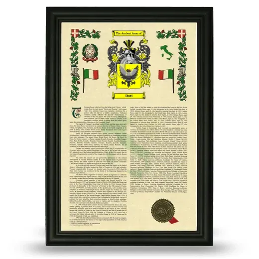 Dati Armorial History Framed - Black