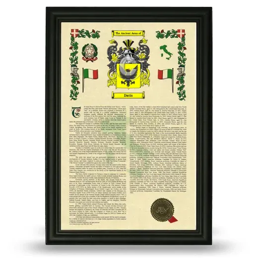 Datis Armorial History Framed - Black
