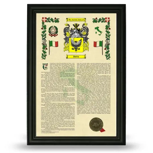 Datta Armorial History Framed - Black