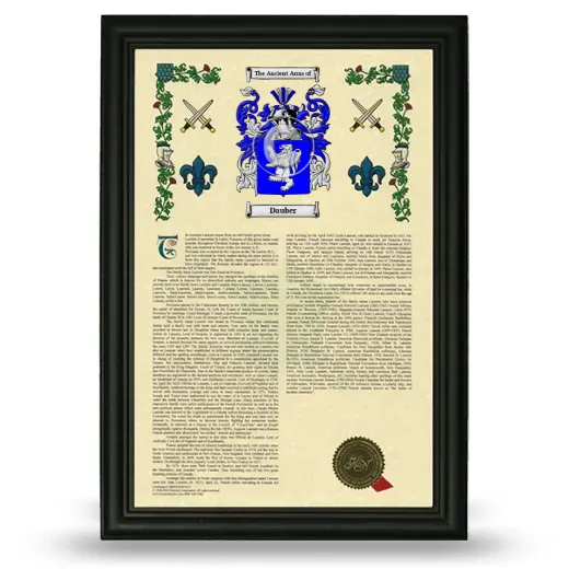 Dauber Armorial History Framed - Black
