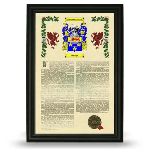 Daveys Armorial History Framed - Black