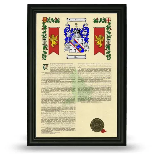 Daw Armorial History Framed - Black