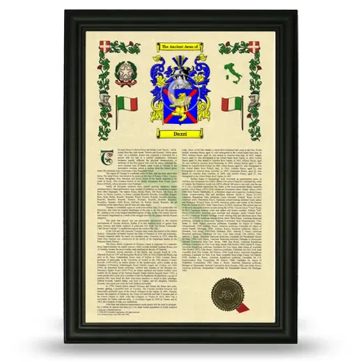 Dazzi Armorial History Framed - Black