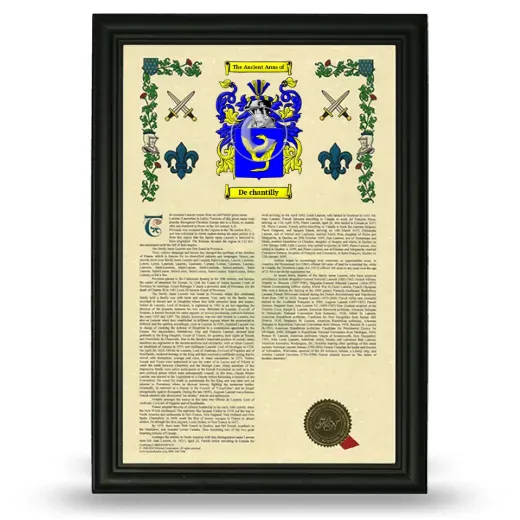 De chantilly Armorial History Framed - Black