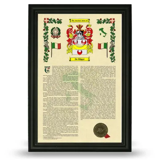 De filippi Armorial History Framed - Black
