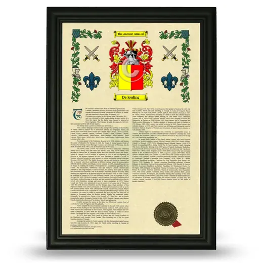 De jouling Armorial History Framed - Black