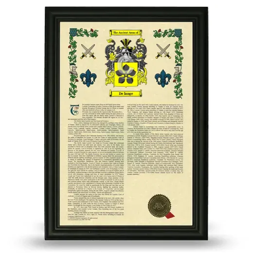 De lange Armorial History Framed - Black