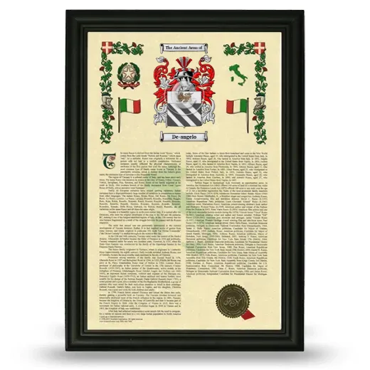 De-angelo Armorial History Framed - Black