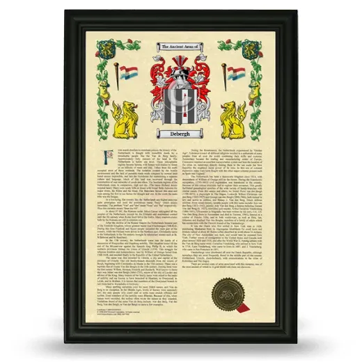 Debergh Armorial History Framed - Black