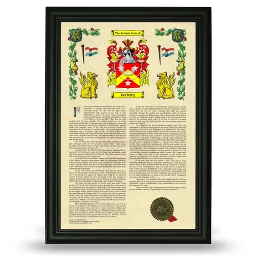 Declercq Armorial History Framed - Black