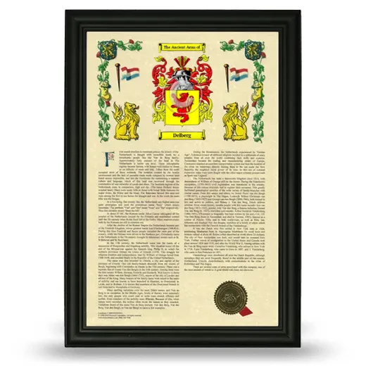 Delberg Armorial History Framed - Black