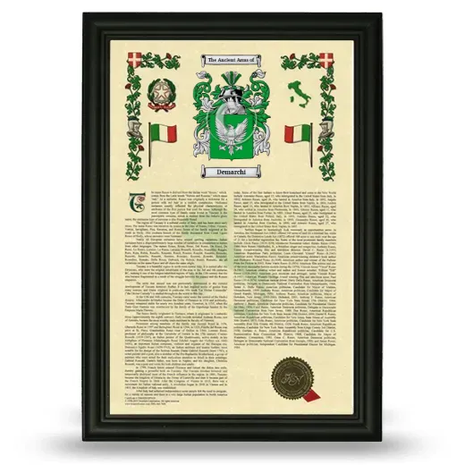 Demarchi Armorial History Framed - Black