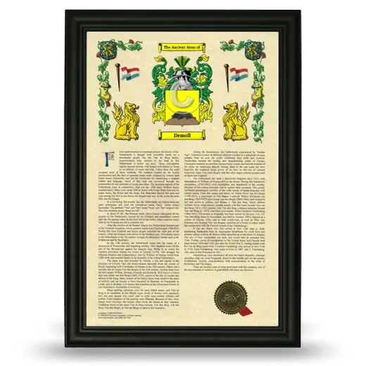 Demoll Armorial History Framed - Black