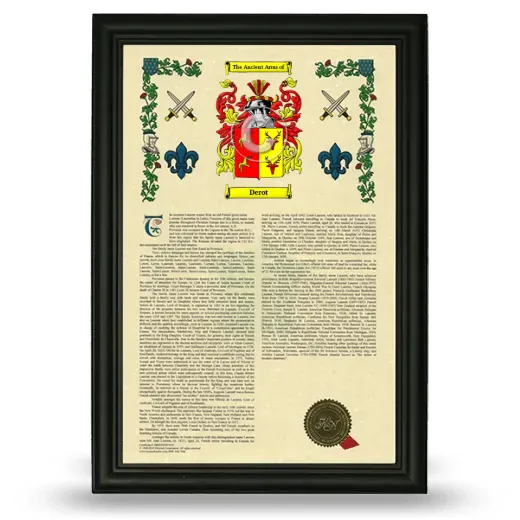 Derot Armorial History Framed - Black