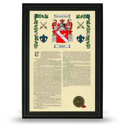 Deruvo Armorial History Framed - Black