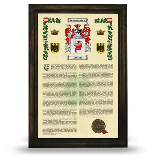 Deutsch Armorial History Framed - Brown