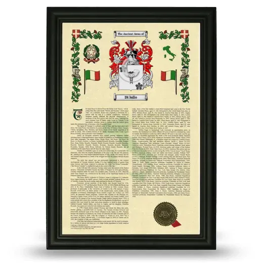Di lullo Armorial History Framed - Black