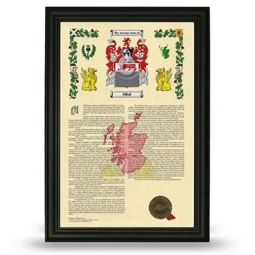 Dibal Armorial History Framed - Black