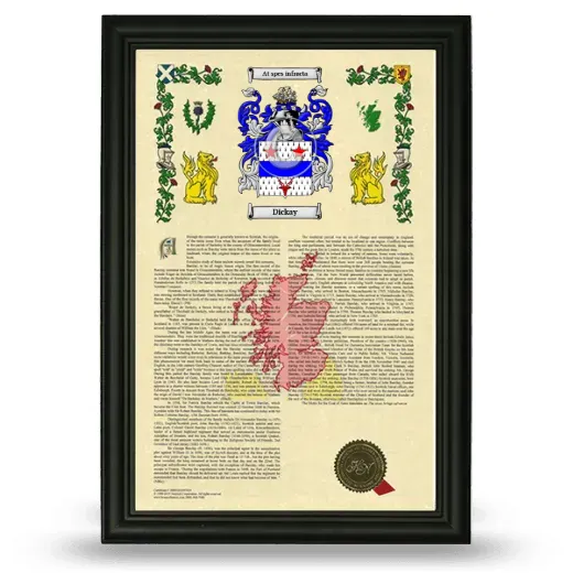 Dickay Armorial History Framed - Black