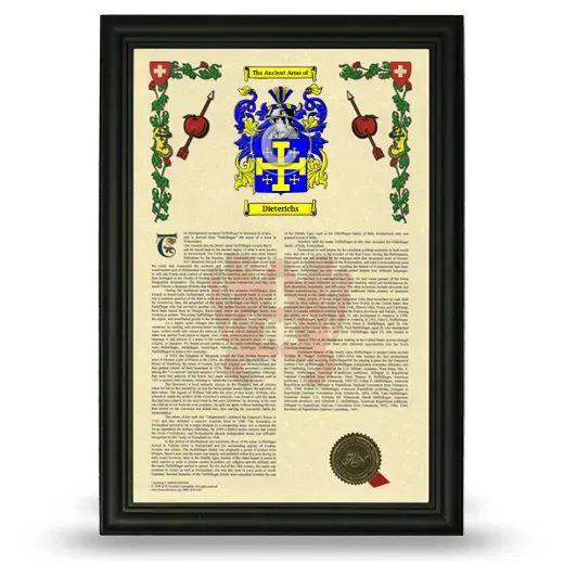 Dieterichs Armorial History Framed - Black